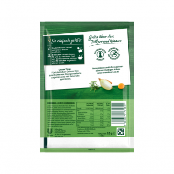Knorr Kaiser Teller Grießnockerl-Suppe mit Rindsbouillon, 3 Teller, Rückseite